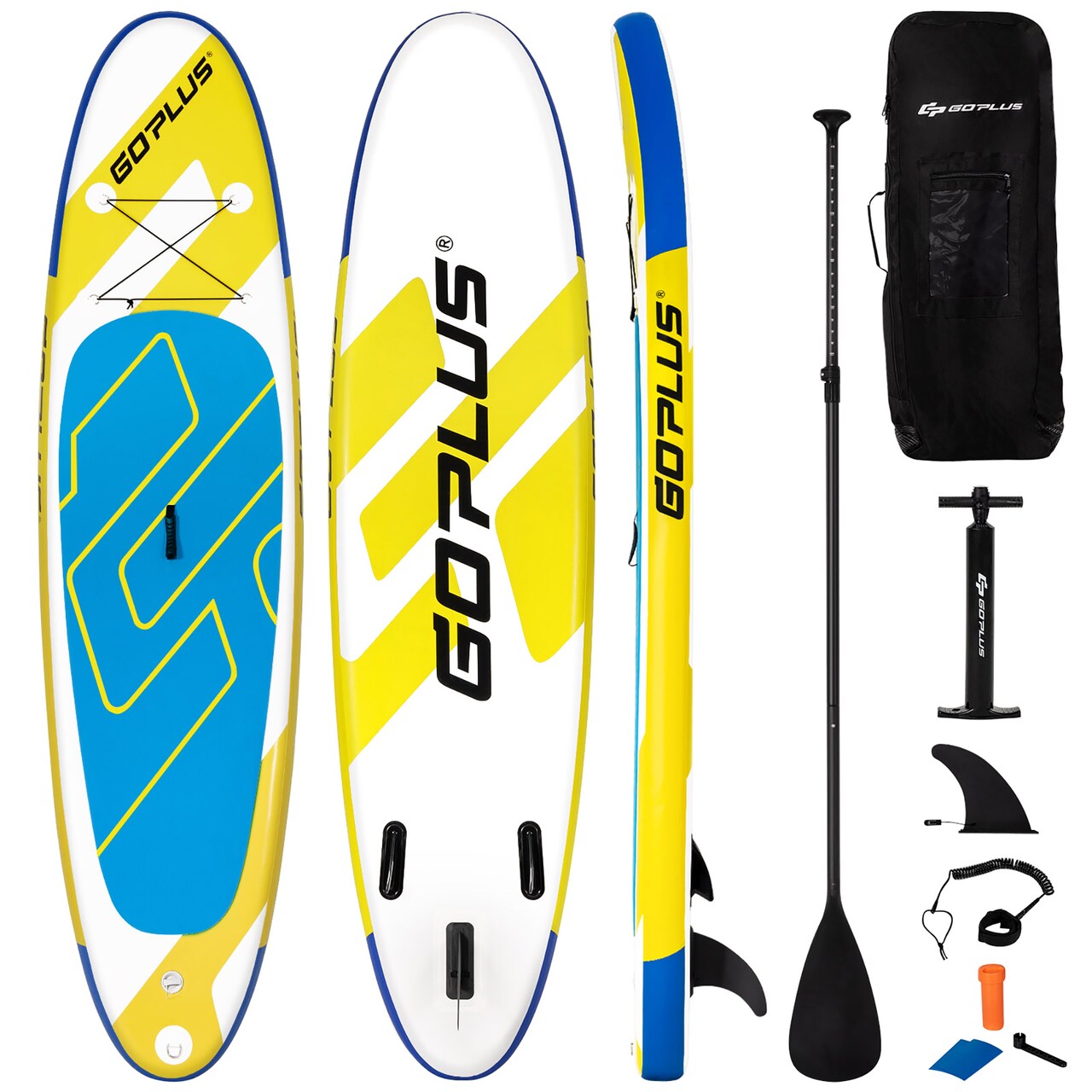 Goplus 11' Inflatable Stand Up Paddle Board SUP W/ Carrying Bag Aluminum Paddle